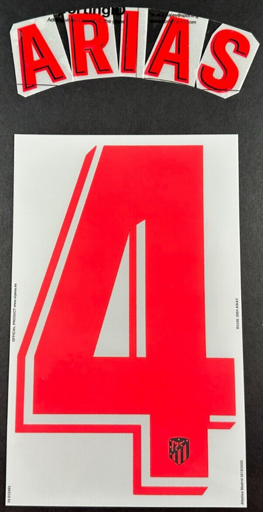 2019 2020 OFFICIAL ATLETICO MADRID ARIAS 4 AWAY PLAYER SIZE NAMESET