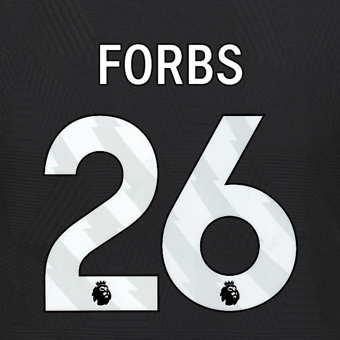 2024 2025 WOLVES AWAY WHITE FORBS 26 OFFICIAL PLAYER SIZE NAMESET