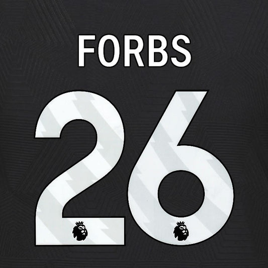 2024 2025 WOLVES AWAY WHITE FORBS 26 OFFICIAL PLAYER SIZE NAMESET
