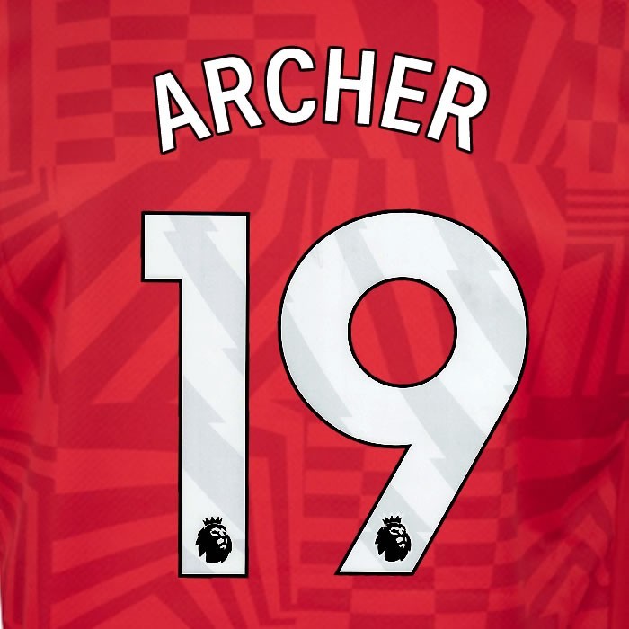 2024 2025 OFFICIAL SOUTHAMPTON ARCHER 19 WHITE HOME PLAYER SIZE NAME SET
