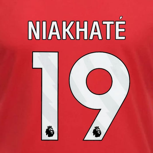 2023 2024 OFFICIAL NOTTINGHAM NIAKHATE 19 WHITE HOME PLAYER SIZE NAMESET