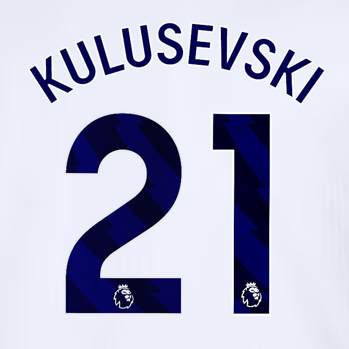 2024 2025 TOTTENHAM KULUSEVSKI 21 BLUE HOME PLAYER SIZE NAME SET