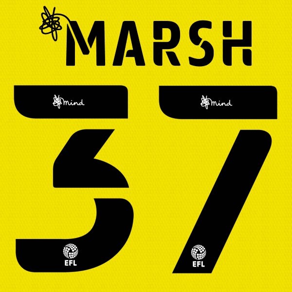 BARNSLEY 2020 2021 OFFICIAL MARSH 37 3RD PLAYER SIZE NAME SET