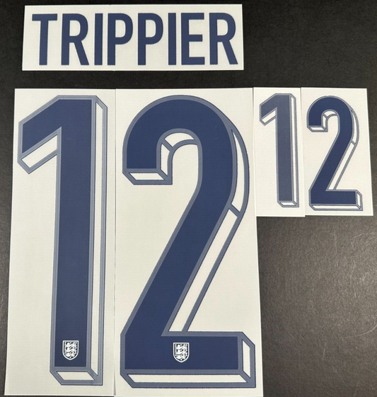 ENGLAND 2024-2025 OFFICIAL SPORTING ID TRIPPIER 12 HOME PLAYER SIZE NAME SET