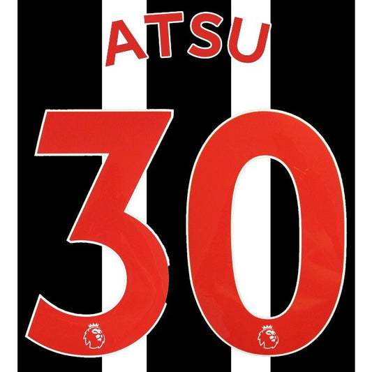 NEWCASTLE UNITED 19-23 ATSU 30 OFFICIAL AVERY DENNISON RED PLAYER SIZE SET