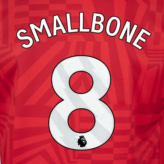 2024 2025 OFFICIAL SOUTHAMPTON SMALLBONE 8 WHITE HOME PLAYER SIZE NAME SET