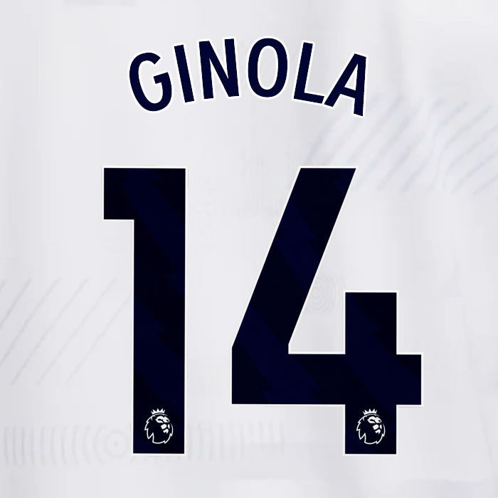 SPURS 2023 2024 GINOLA 14 BLUE HOME PLAYER SIZE NAME SET
