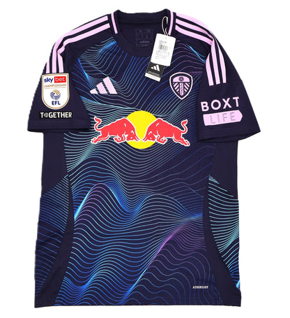 BNWT ADIDAS 2024 2025 LEEDS UNITED THIRD AARONSON 11 + PATCHES SHIRT MENS MEDIUM