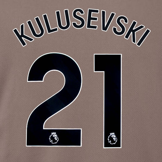 SPURS 2023 2024 KULUSEVSKI 21 BLACK 3RD PLAYER SIZE NAME SET