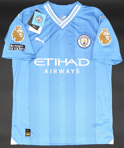 BNWT 23 24 MAN CITY PUMA HOME CHAMPIONS 4 IN A ROW + PATCHES SHIRT
