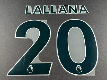 LIVERPOOL 2021 2022 LALLANA 20 OFFICIAL AVERY BLACK PLAYER SIZE NAME SET
