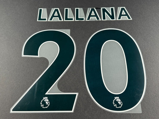 LIVERPOOL 2021 2022 LALLANA 20 OFFICIAL AVERY BLACK PLAYER SIZE NAME SET