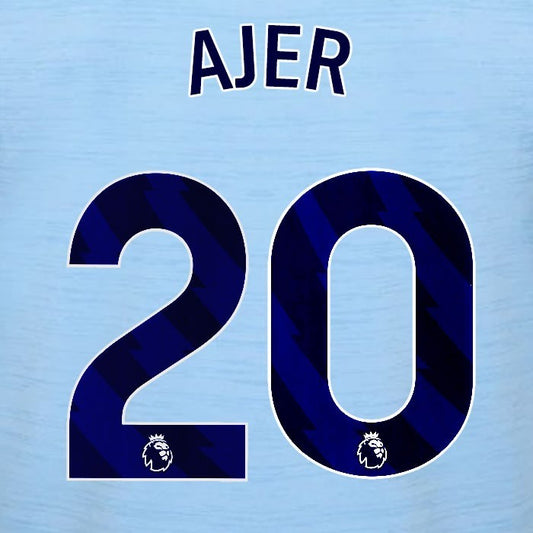 2023 2024 BRENTFORD AJER 20 OFFICIAL BLUE AWAY PLAYER SIZE NAMESET