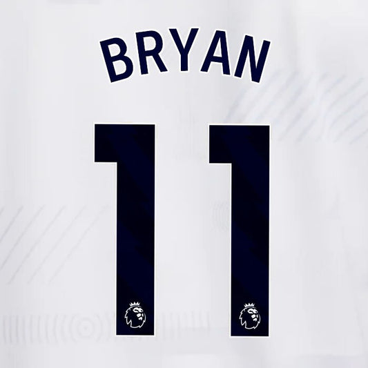 TOTTENHAM 2023/2024 BRYAN 11 AVERY DENNISON BLUE PLAYER SIZE NAME SET