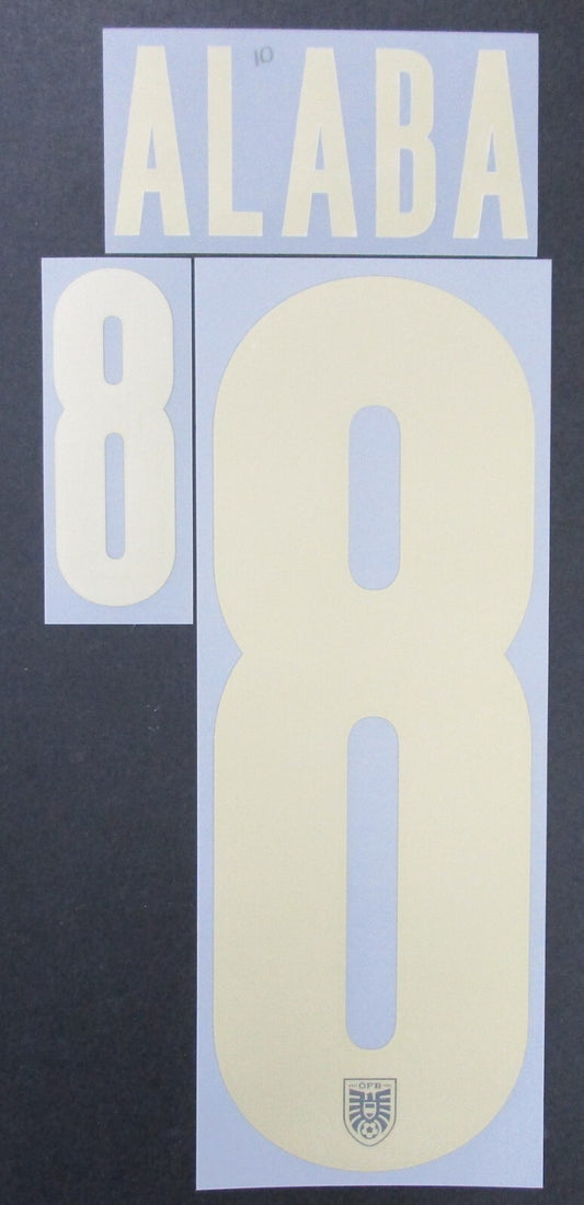 AUSTRIA 2020 2021 OFFICIAL ALABA 8 AWAY PLAYER SIZE NAMESET 280MM