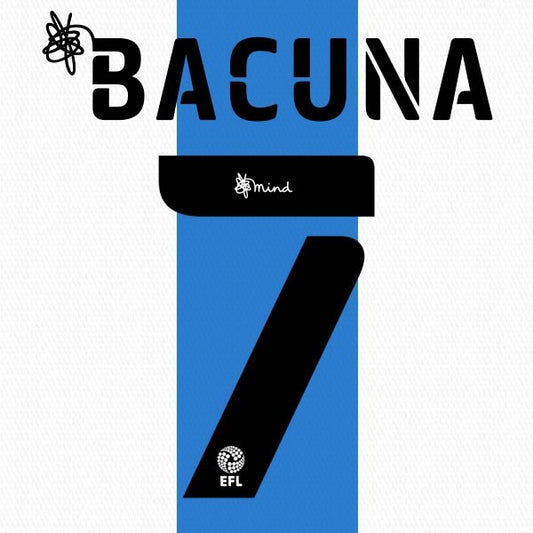 HUDDERSFIELD 2020 2021 OFFICIAL BACUNA 7 HOME PLAYER SIZE NAME SET