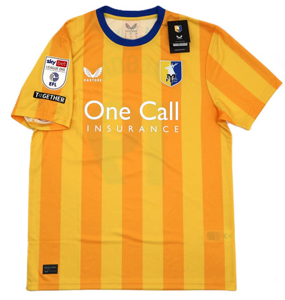 BNWT MANSFIELD TOWN CASTORE AWAY 2024 2025 GREGORY 19 + PATCHES SHIRT MENS LARGE