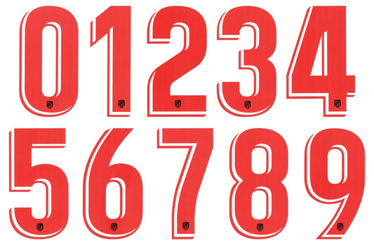 2019 2020 2021 OFFICIAL ATLETICO MADRID AWAY RED PLAYER SIZE NUMBERS 260MM