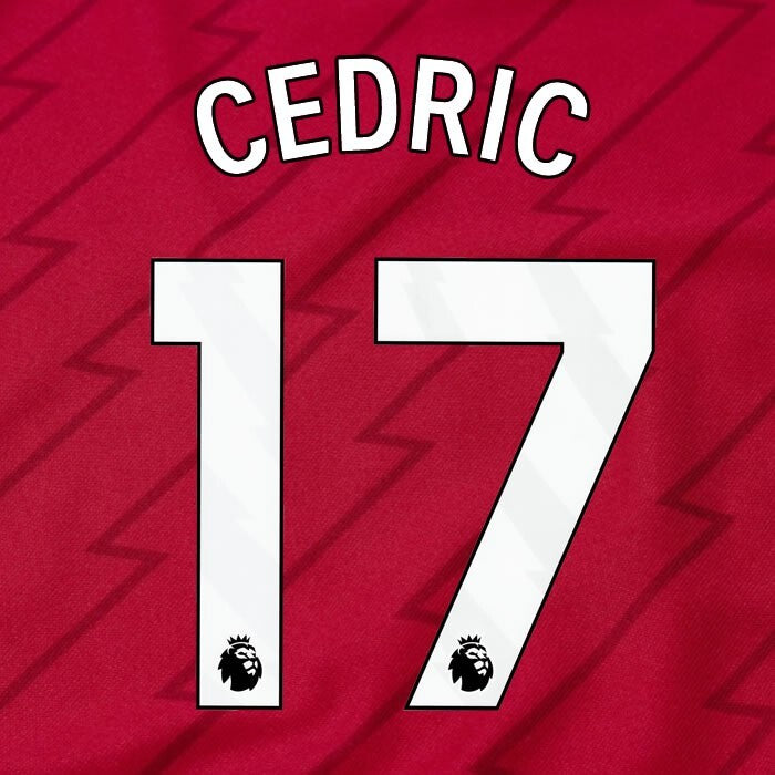 ARSENAL 2023/24 CEDRIC 17 OFFICIAL AVERY DENNISON WHITE PLAYER SIZE NAME SET