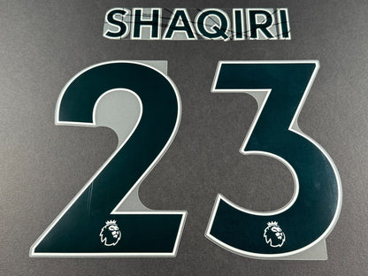 LIVERPOOL 2021 2022 SHAQIRI 23 OFFICIAL AVERY BLACK PLAYER SIZE NAME SET