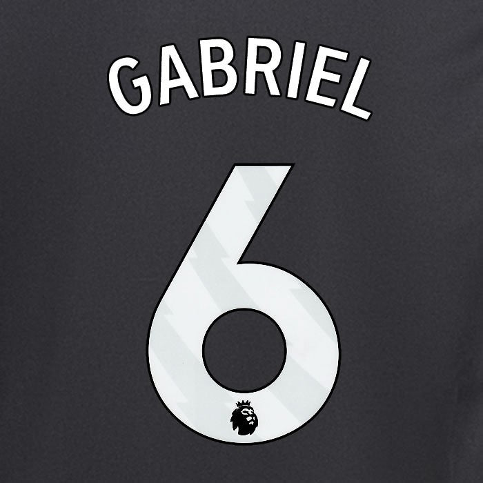 2024 2025 ARSENAL GABRIEL 6 WHITE AWAY OFFICIAL PLAYER SIZE NAMESET