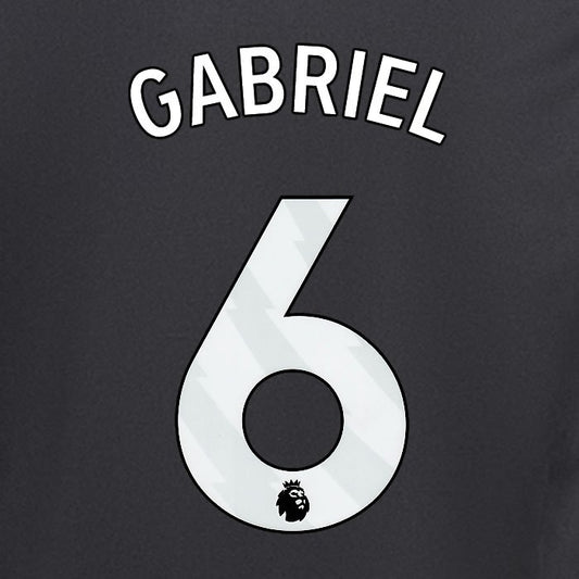 2024 2025 ARSENAL GABRIEL 6 WHITE AWAY OFFICIAL PLAYER SIZE NAMESET