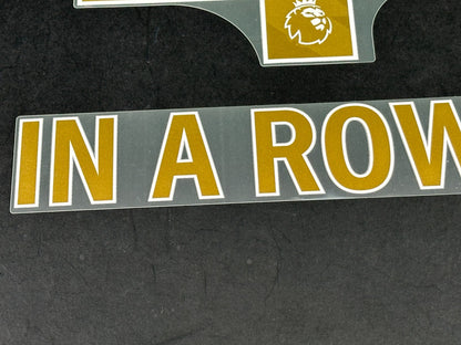 MAN CITY CHAMPIONS 4 IN A ROW 2024 OFFICIAL GOLD PLAYER SIZE NAME SET