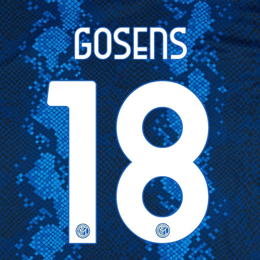 2021 2022 INTER MILAN OFFICIAL HOME GOSENS 18 PLAYER SIZE NAMESET