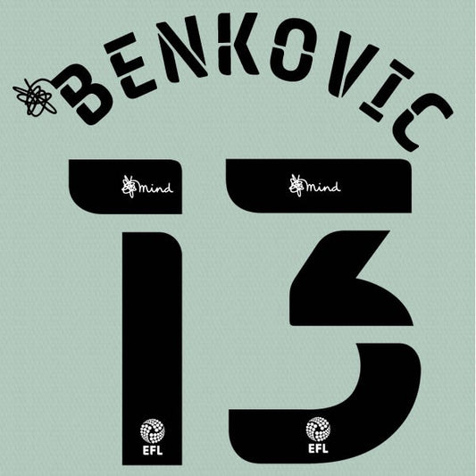 CARDIFF 2020 2021 OFFICIAL BENKOVIC 13 AWAY PLAYER SIZE NAME SET