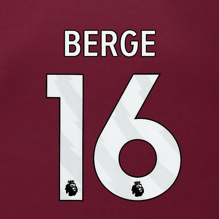 2023 2024 BURNLEY BERGE 16 OFFICIAL WHITE HOME PLAYER SIZE NAMESET