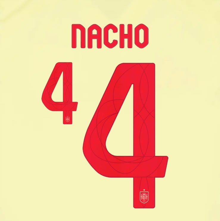 2024 2025 OFFICIAL SPAIN NACHO 4 AWAY PLAYER SIZE NAMESET