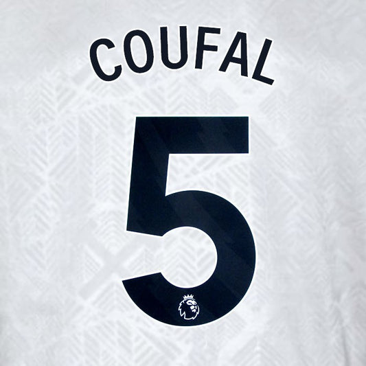 2024 2025 WEST HAM COUFAL 5 OFFICIAL 3RD BLACK PLAYER SIZE NAMESET