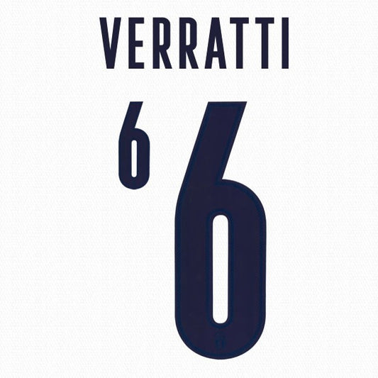 ITALY 2020 2021 OFFICIAL VERRATTI 6 AWAY PLAYER SIZE NAMESET