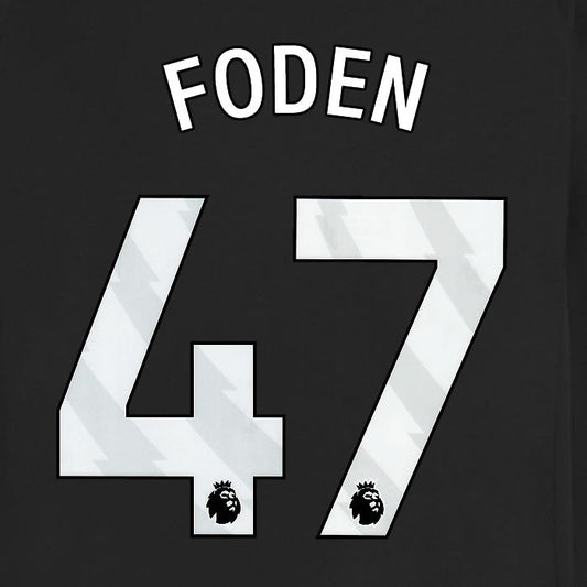 2025 2026 MANCHESTER CITY FODEN 47 WHITE AWAY PLAYER SIZE NAME SET
