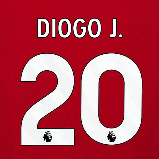 2023 2024 OFFICIAL LIVERPOOL DIOGO J. 20 WHITE HOME PLAYER SIZE NAMESET