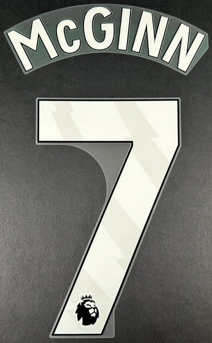 ASTON VILLA 23-25 McGINN 7 OFFICIAL AVERY DENNISON WHITE PLAYER SIZE NAME SET