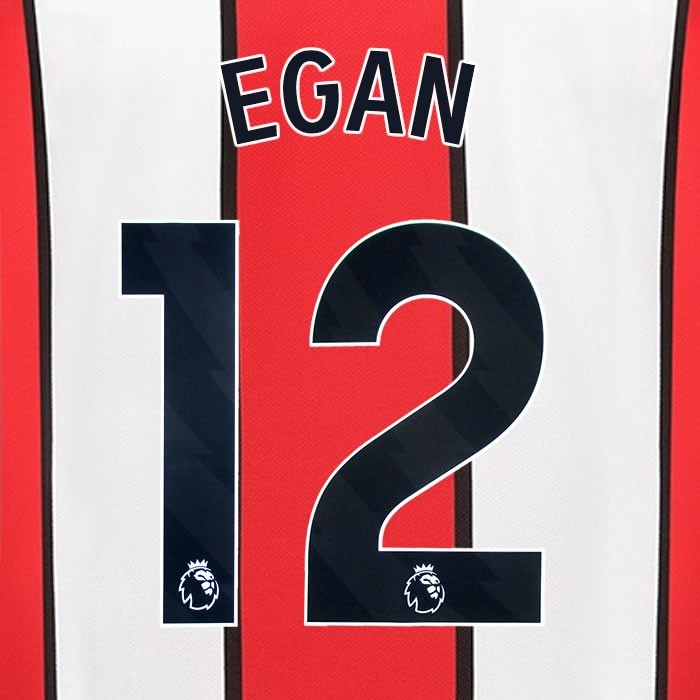 2023 2024 SHEFFIELD UNITED OFFICIAL EGAN 12 BLACK HOME PLAYER SIZE NAMESET