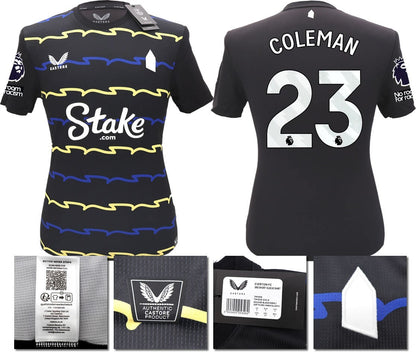 BNWT 2025/2026 EVERTON F.C. CASTORE 3RD SHIRT COLEMAN 23 + PATCHES