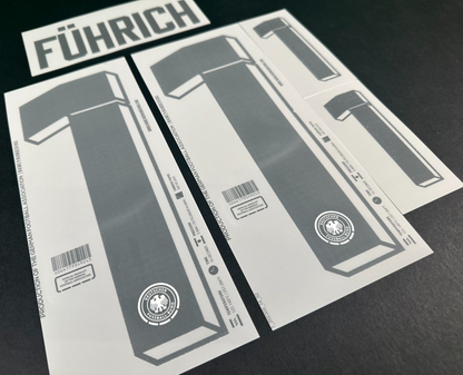 GERMANY 2024 2025 OFFICIAL NAME & NUMBERING FUHRICH 11 HOME PLAYER SIZE NAMESET