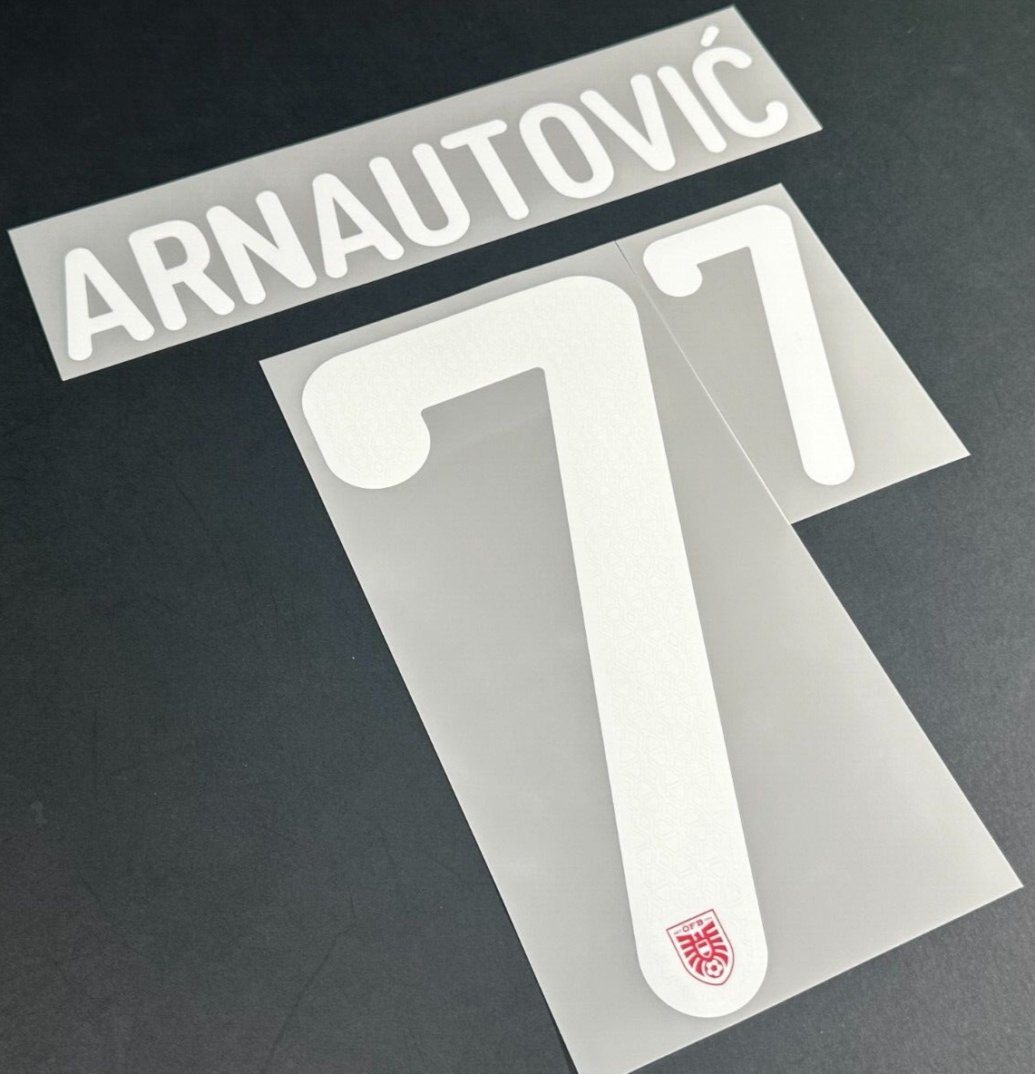 AUSTRIA 2024 2025 OFFICIAL ARNAUTOVIC' 7 HOME PLAYER SIZE NAMESET 250MM/50MM