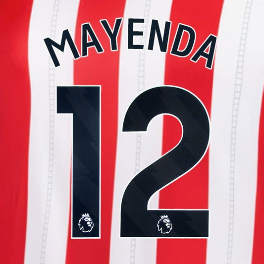 2025 2026 OFFICIAL SUNDERLAND MAYENDA 12 BLACK HOME PLAYER SIZE NAME SET