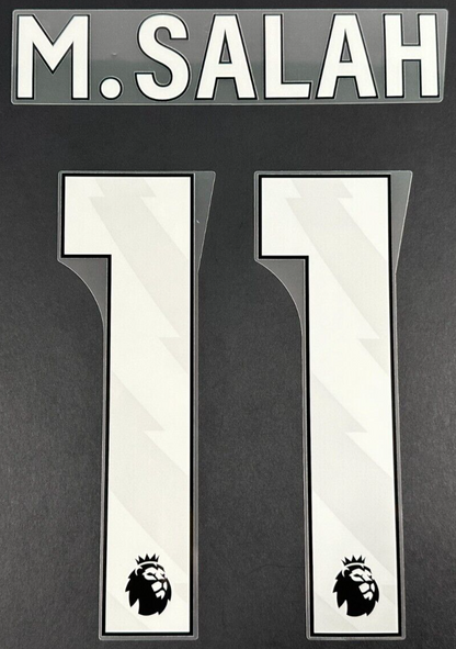 LIVERPOOL 2023/25 M.SALAH 11 OFFICIAL AVERY DENNISON WHITE PLAYER SIZE NAME SET