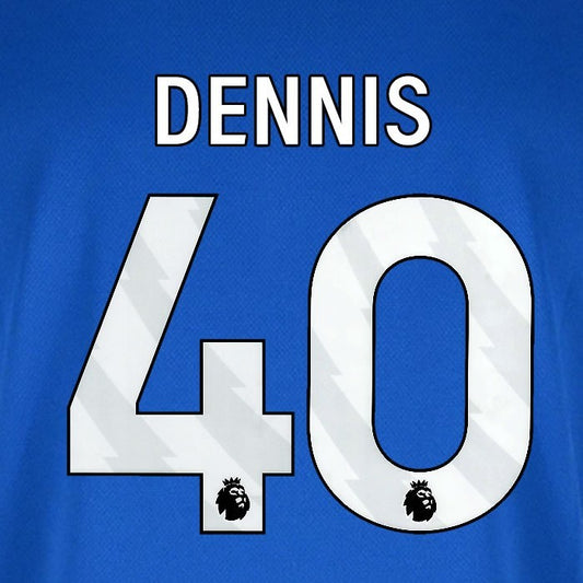 2025 2026 BOURNEMOUTH DENNIS 40 WHITE AWAY PLAYER SIZE NAME SET