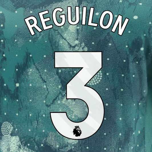 2024 2025 TOTTENHAM REGUILON 3 WHITE 3RD PLAYER SIZE NAME SET