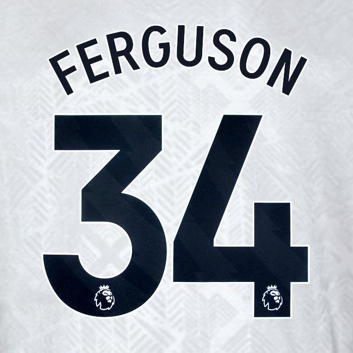 2024 2025 WEST HAM FERGUSON 34 OFFICIAL 3RD BLACK PLAYER SIZE NAMESET