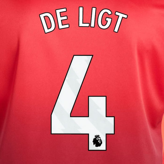 2024 2025 MANCHESTER UNITED DE LIGT 4 HOME WHITE PLAYER SIZE NAMESET