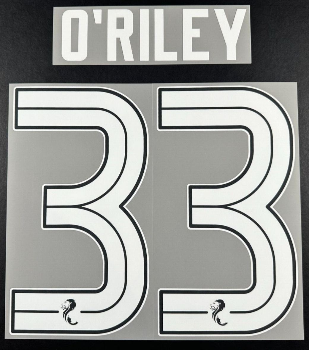 CELTIC 2023-2025 OFFICIAL SPORTING ID O'RILEY 33 HOME PLAYER SIZE NAME SET WHITE