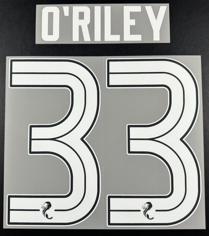 CELTIC 2023-2025 OFFICIAL SPORTING ID O'RILEY 33 HOME PLAYER SIZE NAME SET WHITE