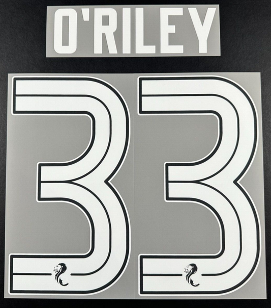 CELTIC 2023-2025 OFFICIAL SPORTING ID O'RILEY 33 HOME PLAYER SIZE NAME SET WHITE