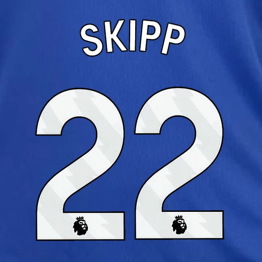 2024 2025 OFFICIAL LEICESTER CITY SKIPP 22 WHITE HOME PLAYER SIZE NAME SET